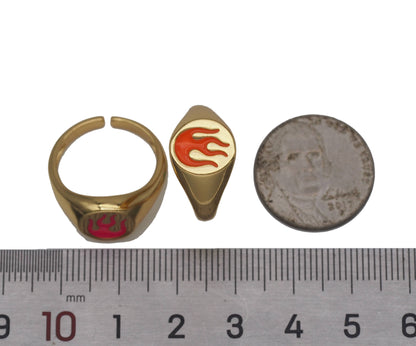 Fire Flame Signet Ring, JD24