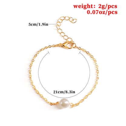 Simple Pearl Beads Anklet Jewelry