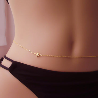 Star Charm Waist Chain Body Jewelry Chain Bikini Chain