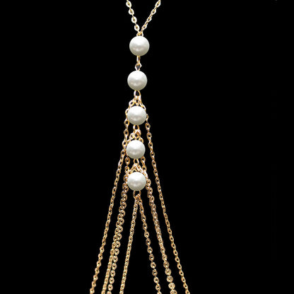 Beach Body Jewelry Sexy Chest Chain with Pearl