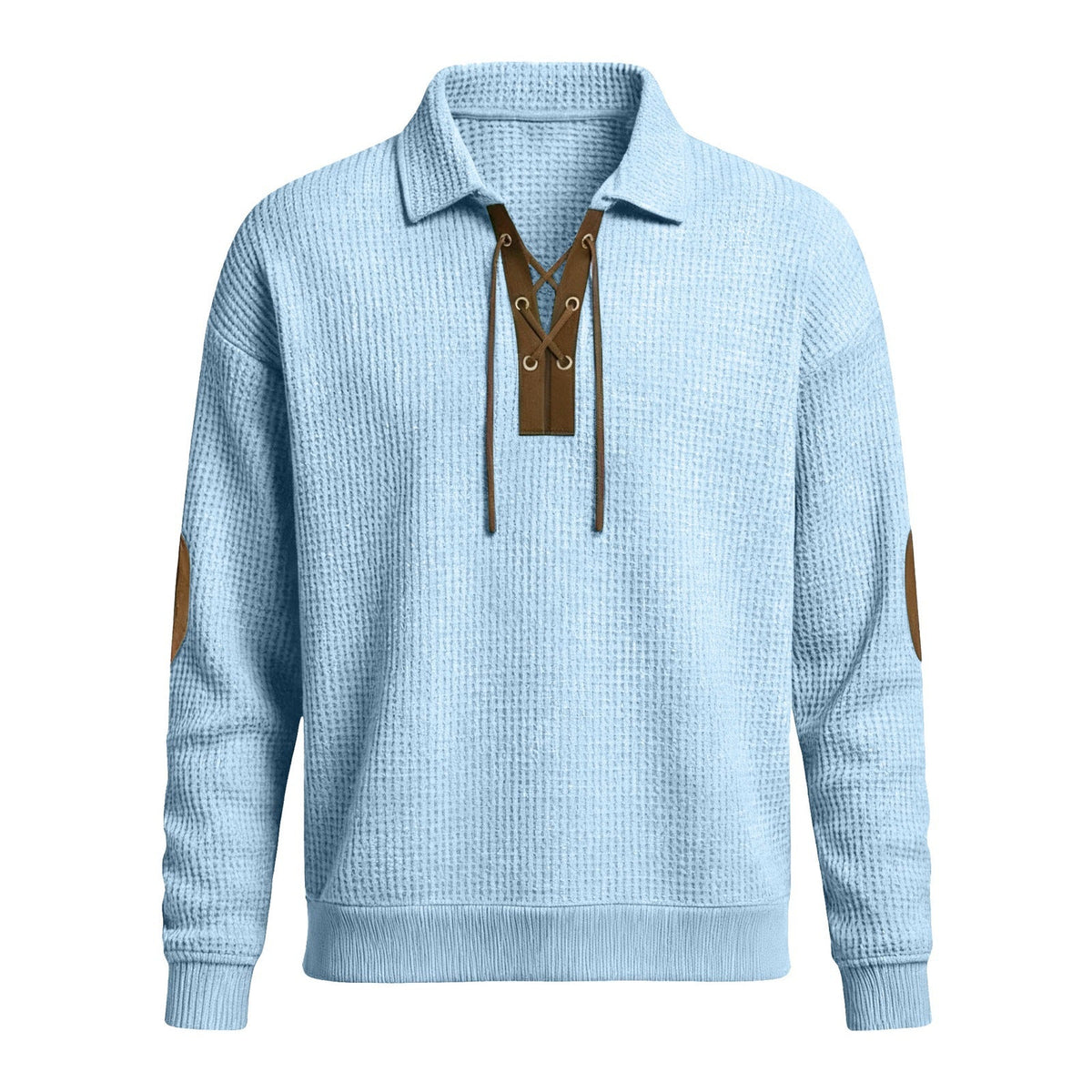 Mens Fashion Solid-Color Long-Sleeve Loose-Fit Sweatshirt
