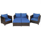 5 Pieces Patio Cushioned Rattan Furniture Set
