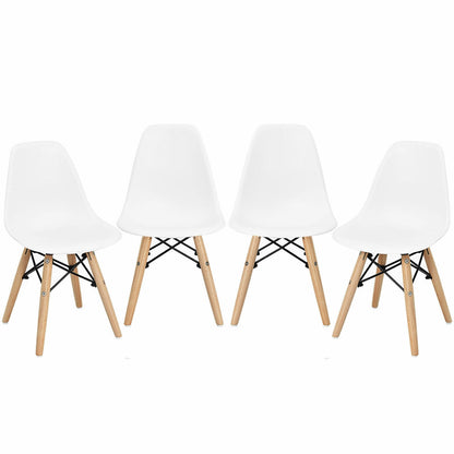 4 PCS Children Chair Set Medieval Style Dining Chairs with Wood Legs
