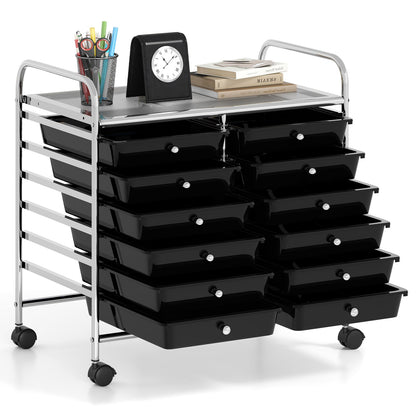 12 Drawers Rolling Storage Cart for Home and Office