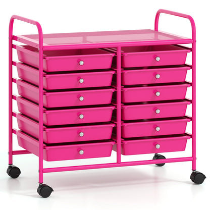 12 Drawers Rolling Storage Cart for Home and Office