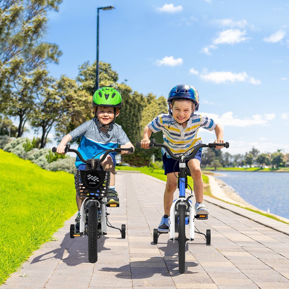 12 Inch Kids Bike Children Bicycle with Training Wheels for 3-4 Years Old-Navy