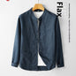 Mens Retro Chinese Style StandUp Collar LongSleeve Shirt