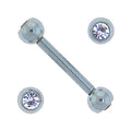 Solid Titanium Double Gem Light Purple Barbell 5/16-3mm