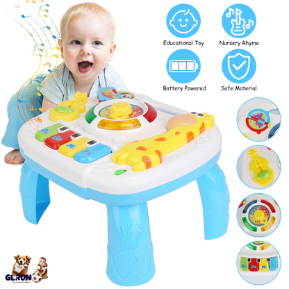 Toddler Musical Learning Table Educational Baby Toys Musical Activity Table Learning Center for 6+ Months Boys Girls Gift