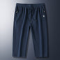 Summer New Mens Casual Ice-Silk Cropped Pants