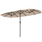13 FT Large Patio Umbrella Outdoor Double-Sided Table Market Umbrella with Crank Handle-Beige