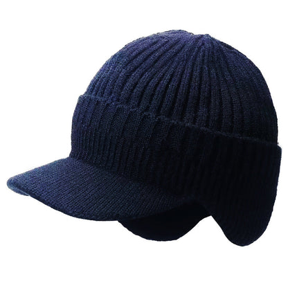 Mens Thick Knitted Outdoor Thermal Earflap Beanie