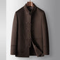 Men's Woolen Coat Chinese Stand-up Collar Wool Warm Jacket