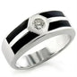 14034 Rhodium Brass Ring – AAA Clear CZ Solitaire (Classic Sparkle)