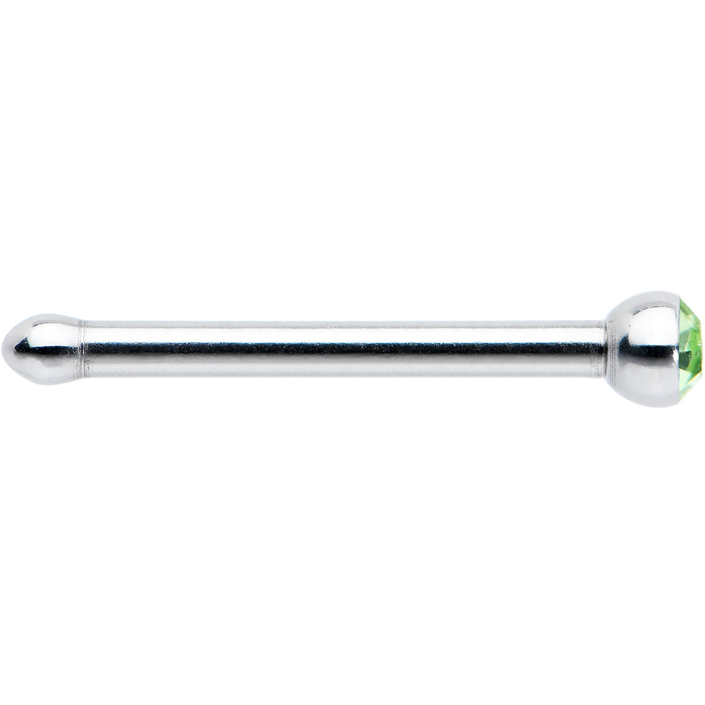 20G Stainless Steel Green Gem Micro Nose Bone