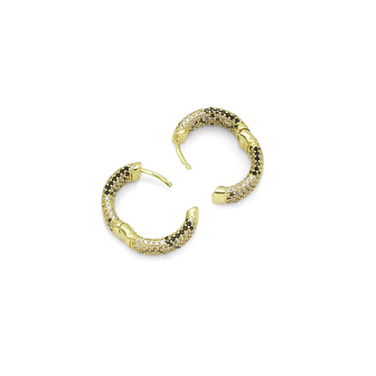 Gold Silver Leopard Print Hoop Earrings, Sku#B378