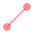 Bioplast Pink Glow In The Dark Barbell Tongue Ring