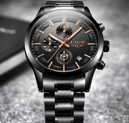 Men's Waterproof  Watch With Chronometers And Date Display Unique Design Perfect Gift