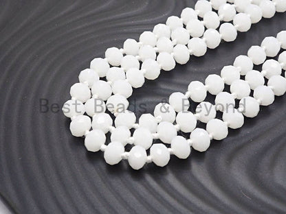 60 Extra Long Hand Knotted Crystal Necklace,Double Wrap Necklace, 5x8mm Rondelle Crystal Beads, SKU#D35