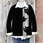 Womens Casual Sweater With A Peter Pan Collar And A Floral Print
