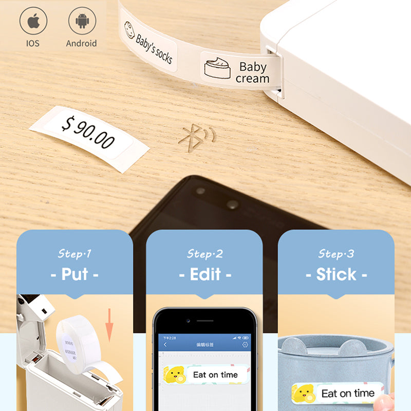 Portable Bluetooth Label Printer for Home