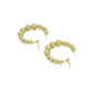 Gold Round Ball Hoop Earrings, Sku#A310
