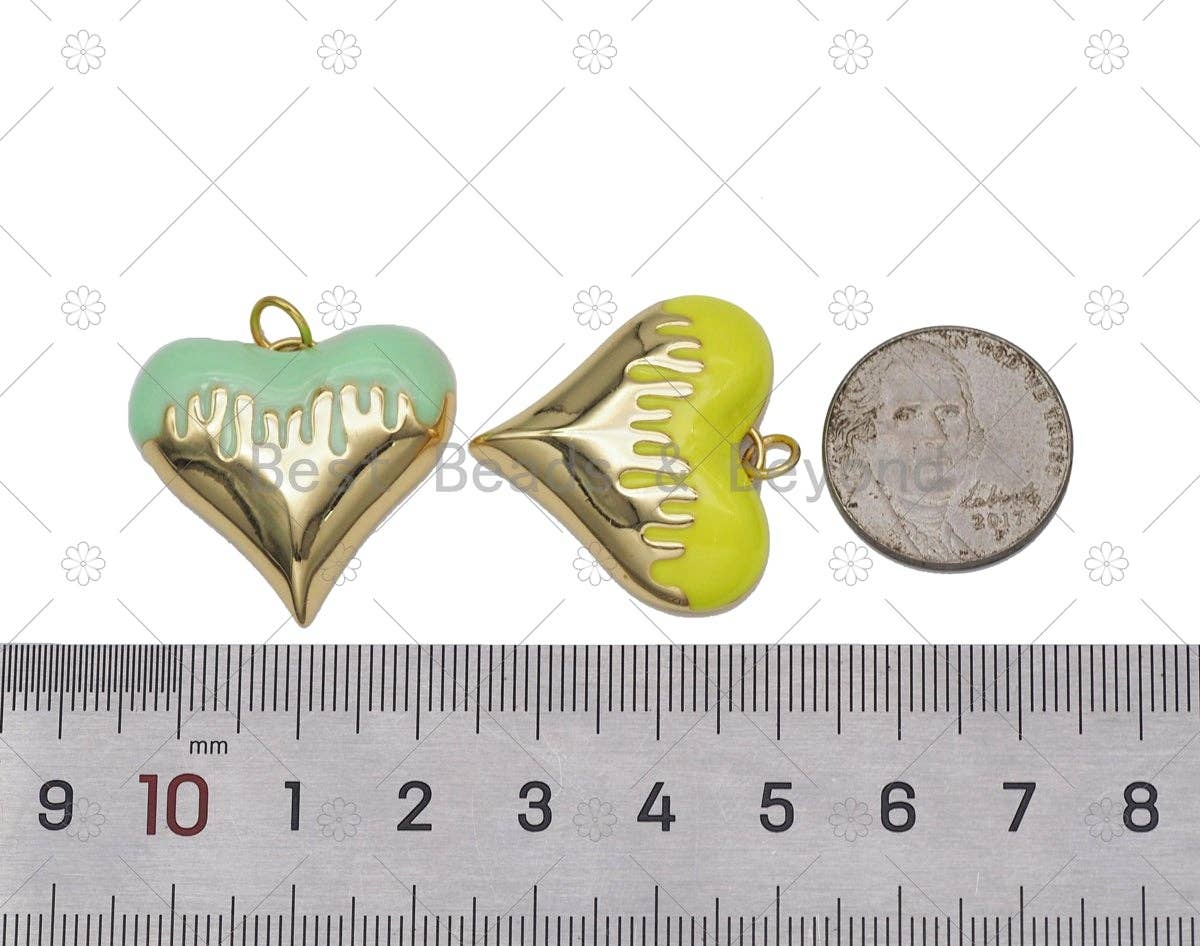 Colorful Enamel Heart Shape Pendant, Sku#L639