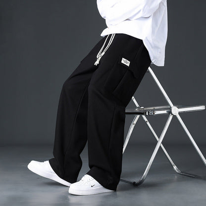 Mens Casual Pants Loose Draping And Wide-leg