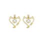 Gold Diamond CZ Heart Charm, Sku#LK888