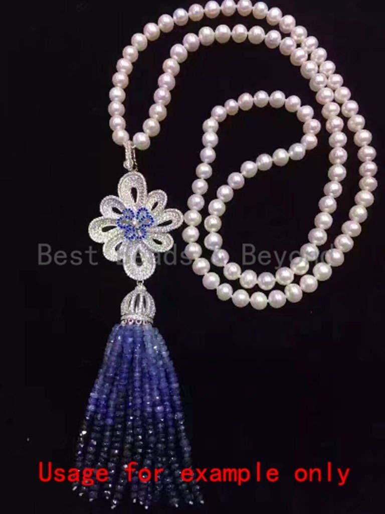 CZ Micro Pave Large Flower Pendant, sku#L182
