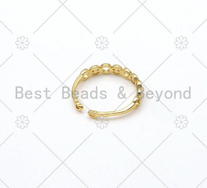 Smiley Face Link Shape Adjustable Ring, Sku#X223