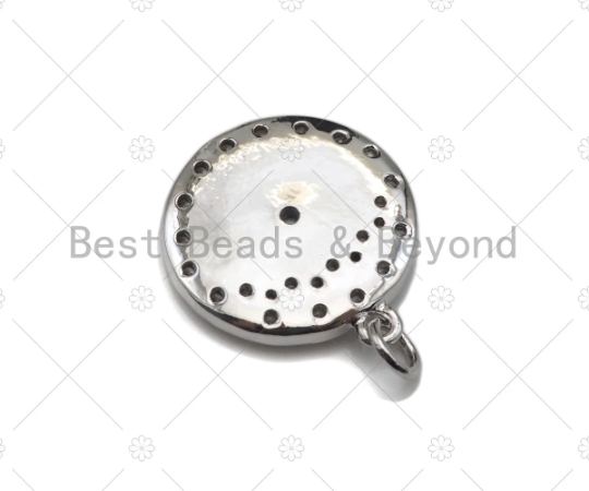 Gold Silver CZ Evil Eye Charm, Sku#L415