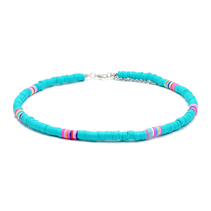 Handmade String Polymer Clay Beads Choker Necklace