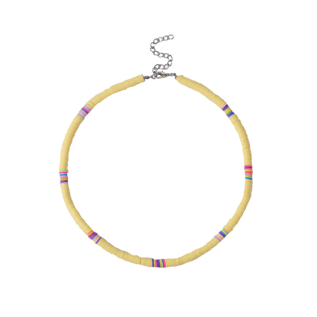 Bohemian Colorful Polymer Clay Disc Beads Necklace