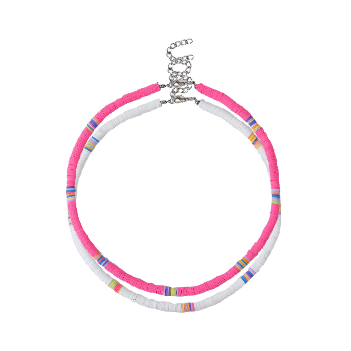 Bohemian Colorful Polymer Clay Disc Beads Necklace