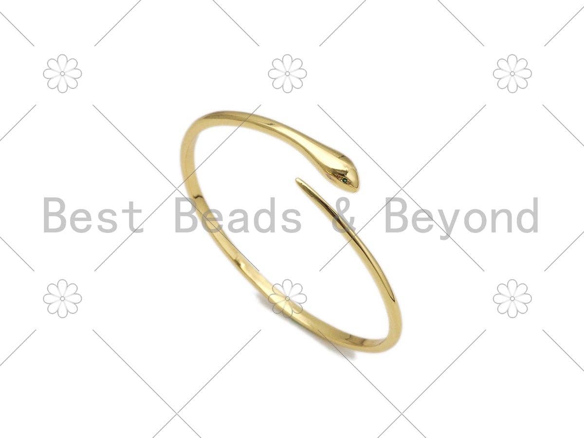 CZ Mirco Pave Snake Open Cuff Bracelet, X229