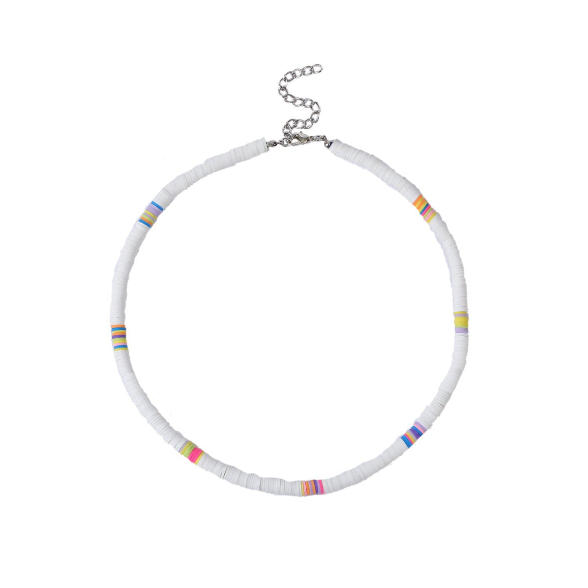 Bohemian Colorful Polymer Clay Disc Beads Necklace