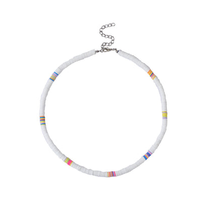 Bohemian Colorful Polymer Clay Disc Beads Necklace