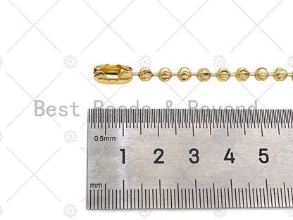 Solid Shinny Gold 4mm Lantern ball Finished Necklace Bracelet SKU#LD72