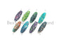 Colorful Engraved Long Oval Tibetan Spacer Beads, Multicolor