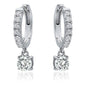 18K Gold Dangle Crystal Drop Huggie Earrings