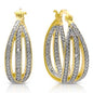 18K Gold Plated Hoop Earring With Diamond Accent By MUIBLU Gems