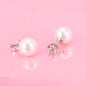 18K White Gold 4.00 CTTW Cultured Pearl Earring