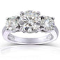 18kt White Gold Plated Lab Created 1.5CTTW 3 Stone Prong Ring