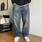 American-style Casual High-end Heavyweight Washed Vintage Jeans For Spring And Autumn