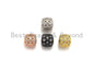 CZ Micro Pave Drum Barrel Fancy spacer beads, sku#X113