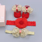Flower Baby Girl Headband Socks Set Shoes With  Crown Bows Newborn Headbands For Girls Turban Baby Hair Accessories