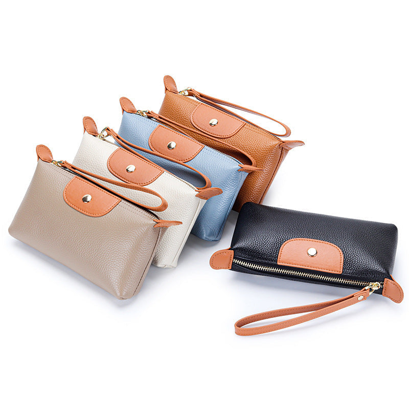 First Layer Women's Leather Large Capacity Clutch Handbag