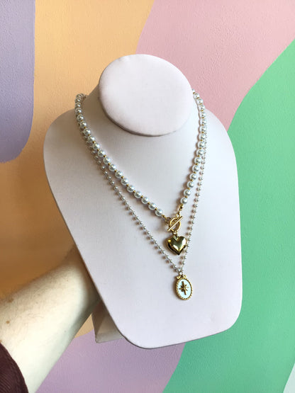 Pearly Chain Star Pendant Necklace