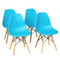 4 Pieces Modern Armless Dining Chair Set with Wood Legs